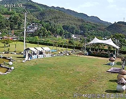 重庆某露营地使用开宁4K高清慢直播摄像机进行抖音直播